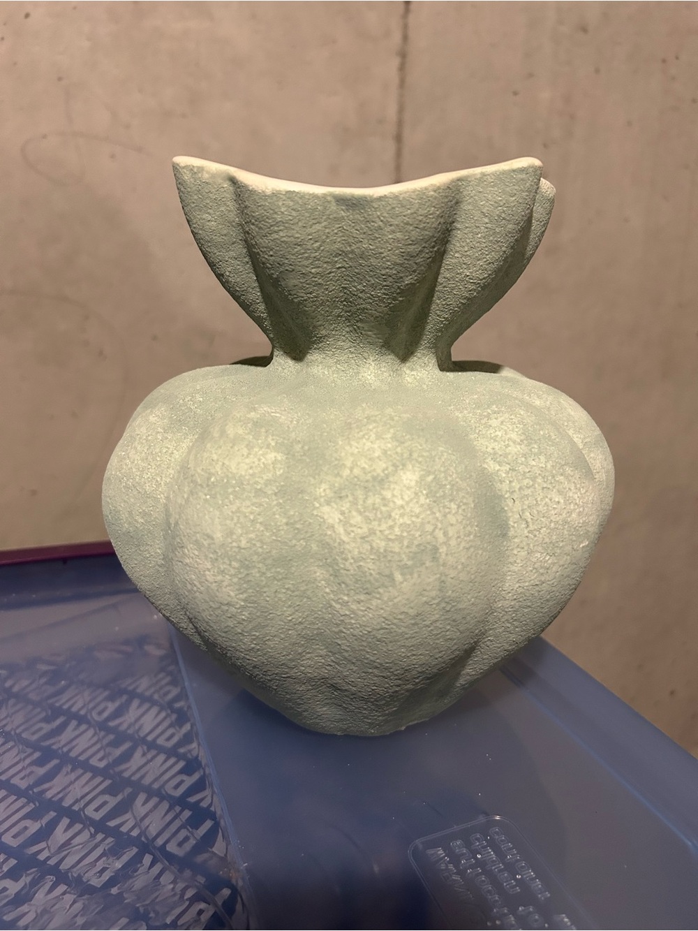 Textured Sage Ceramic Accent Vase